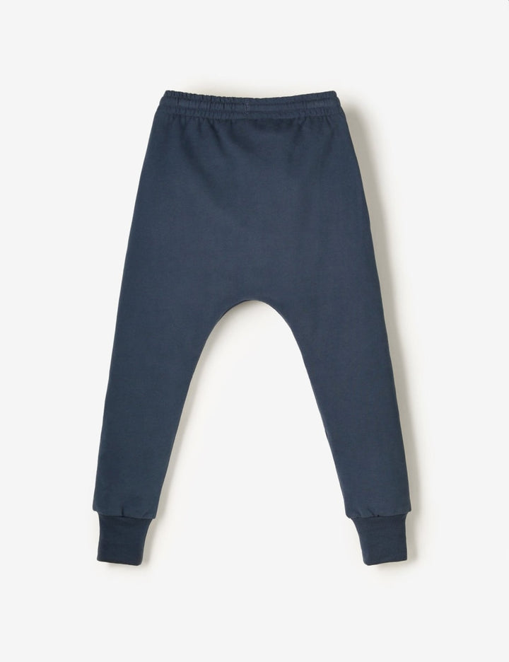 Organic Knee Patch Terry Joggers - Navy