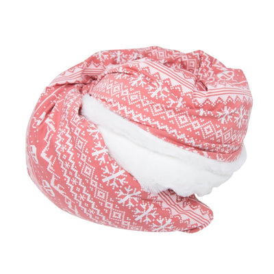 Big Kid Fur Blanket - Fair Isle Ski Pink