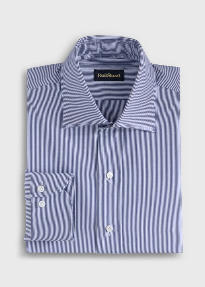 Bengal Stripe Slim Fit Dress Shirt - Blue/White