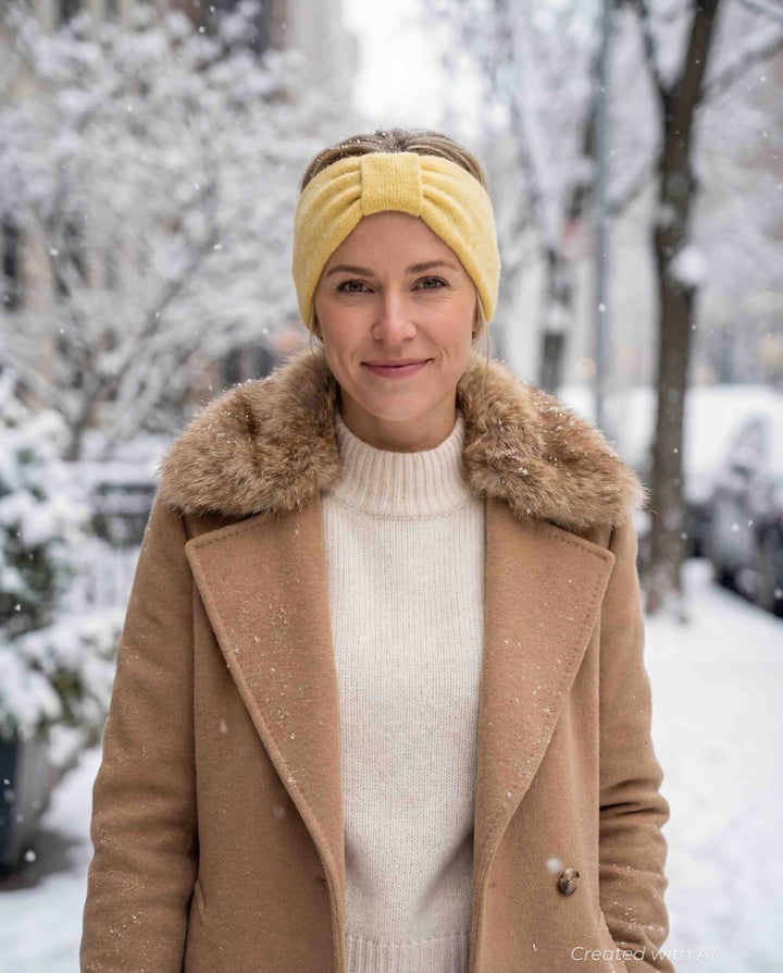 Headband With Knot - Yellow - 3 3/4’’ X 9 3/4’’ - Headband