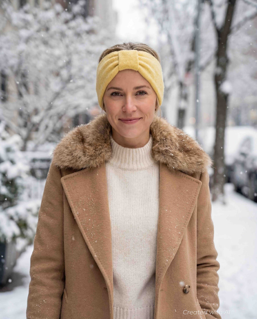 Headband With Knot - Yellow - 3 3/4’’ X 9 3/4’’ - Headband