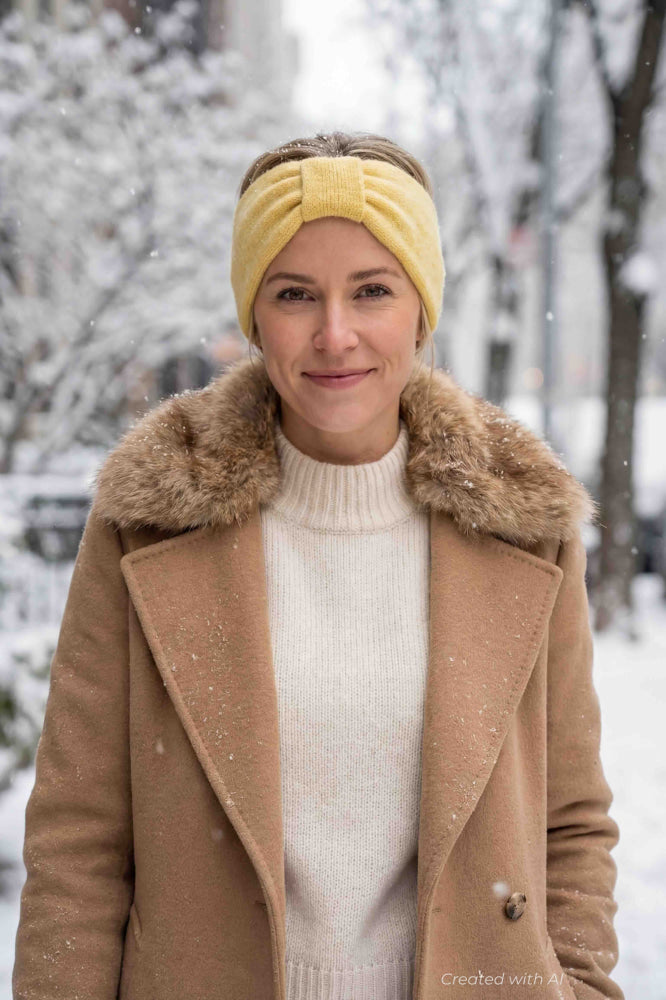 Headband With Knot - Yellow - 3 3/4’’ X 9 3/4’’ - Headband