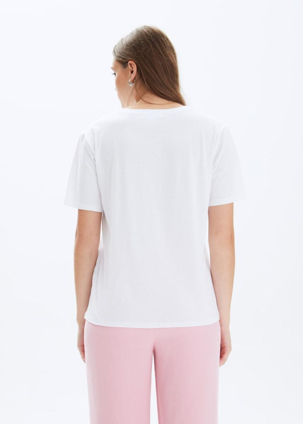 Heart Petals Wide T-Shirt - White - T-shirt