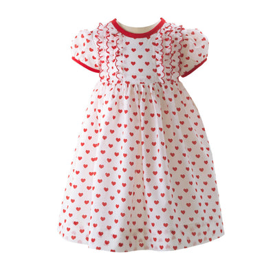 Heart Scalloped Frill Dress & Bloomers - 3m - Dresses
