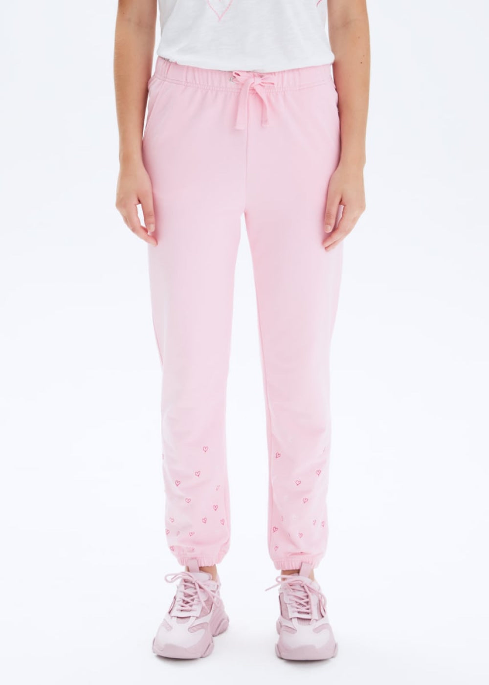 Heart Stitch P.E Sweatpants - Blush - Sweatpant