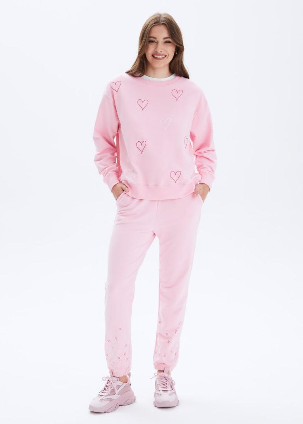 Heart Stitch P.E Sweatpants - Blush - Sweatpant