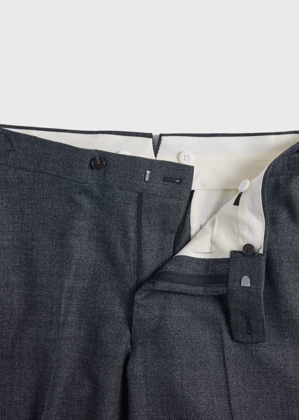 Heather Nailhead Wool Andrew Suit - Charcoal - 48 - Suit