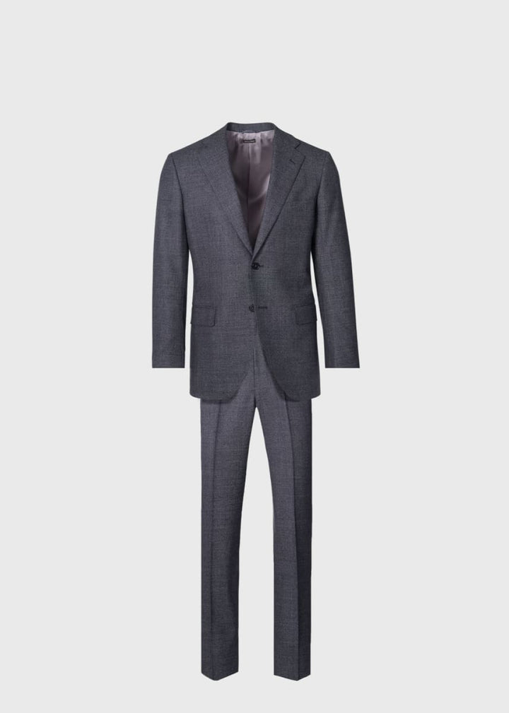 Heather Nailhead Wool Andrew Suit - Charcoal - 48 - Suit