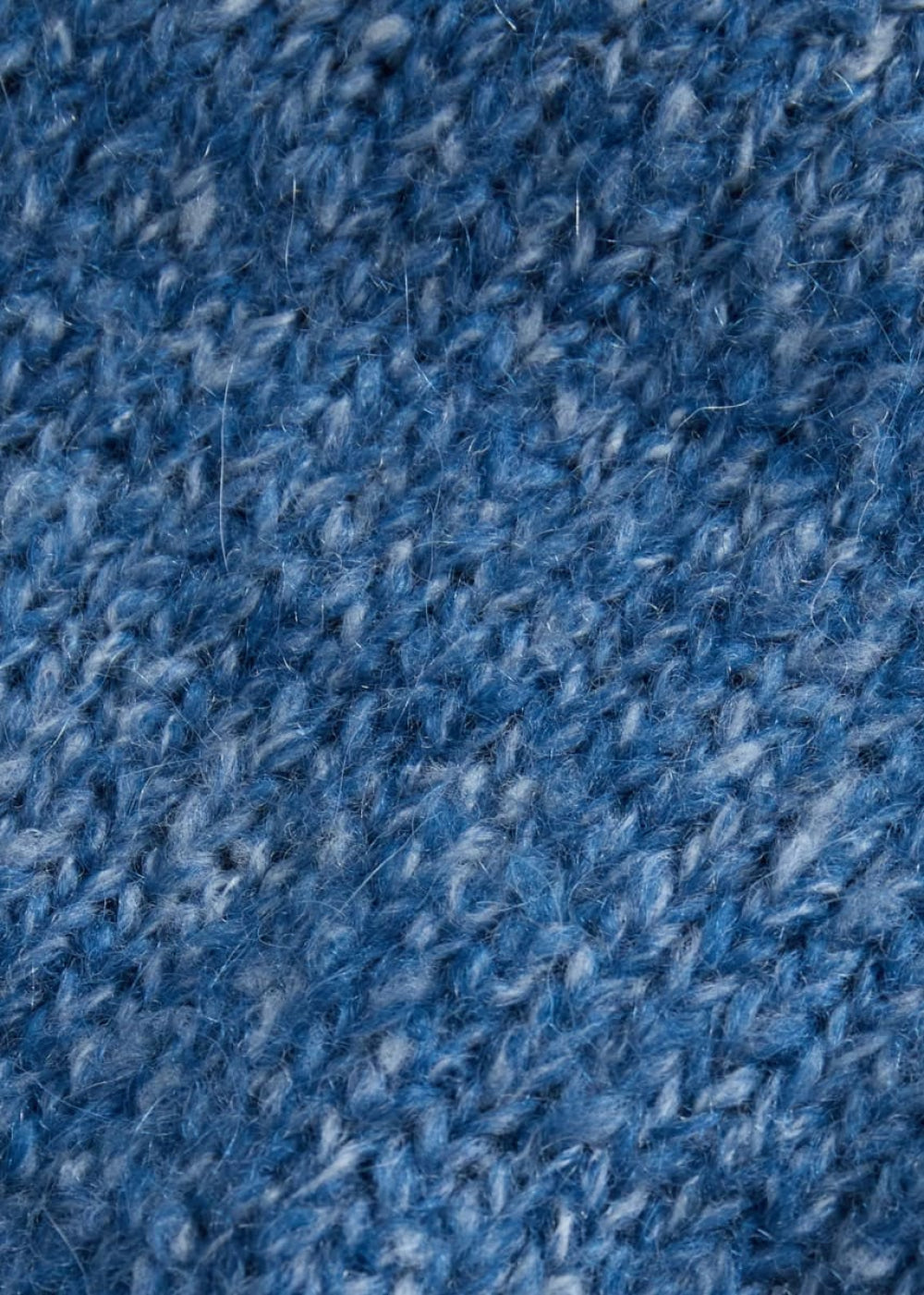 Heather Solid Alpaca Blend Crewneck Pullover - Blue - Pullover