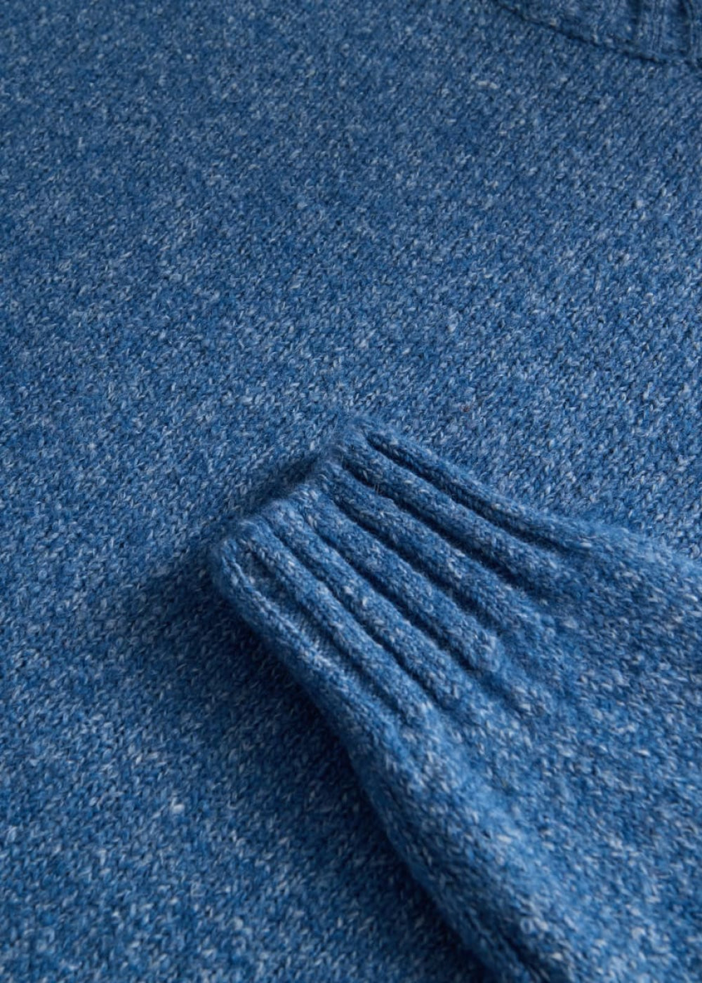 Heather Solid Alpaca Blend Crewneck Pullover - Blue - Pullover