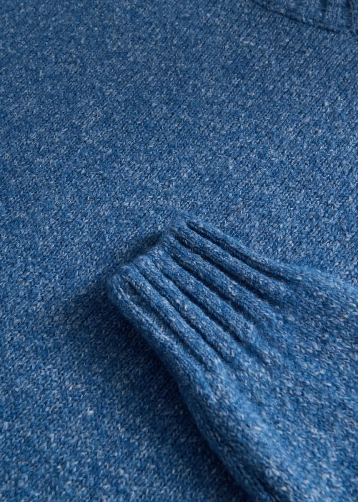 Heather Solid Alpaca Blend Crewneck Pullover - Blue - Pullover