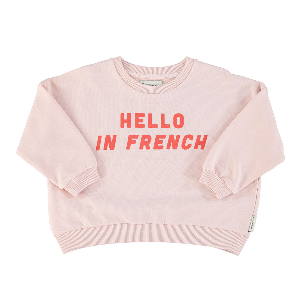 "Hello in French" Sweatshirt - Pink