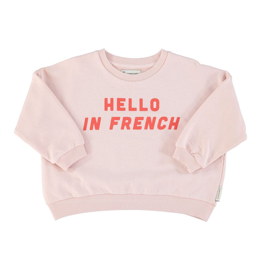 "Hello in French" Sweatshirt - Pink Sweatshirts Piupiuchick 