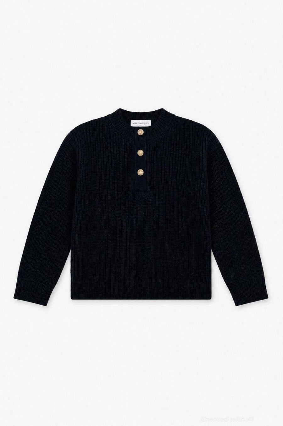 Henley Sweater - Black - Henley