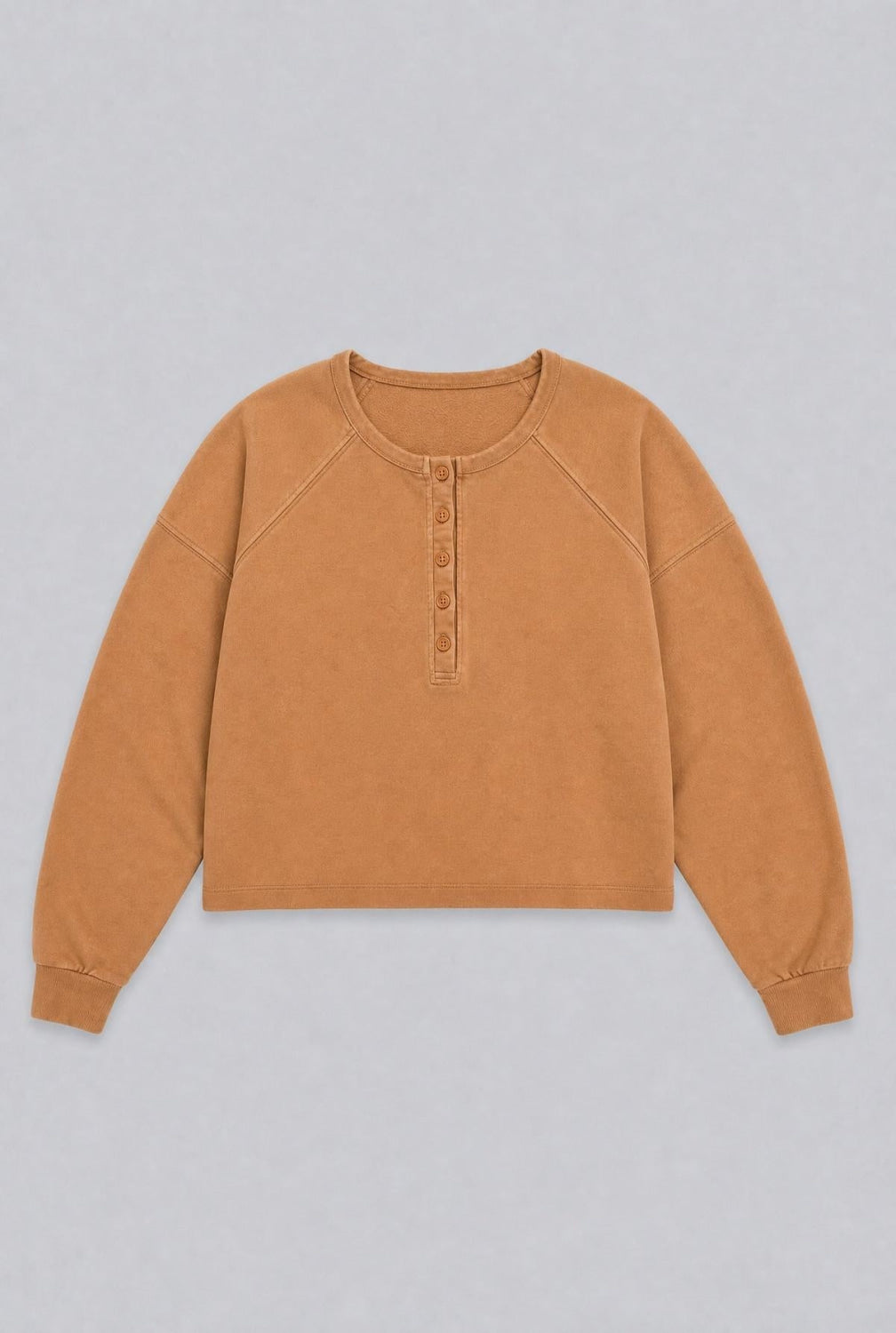 Henley Sweatshirt - Camel - Sweatshirt