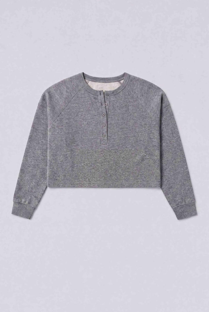 Henley Sweatshirt - Heather Gray - Sweatshirt