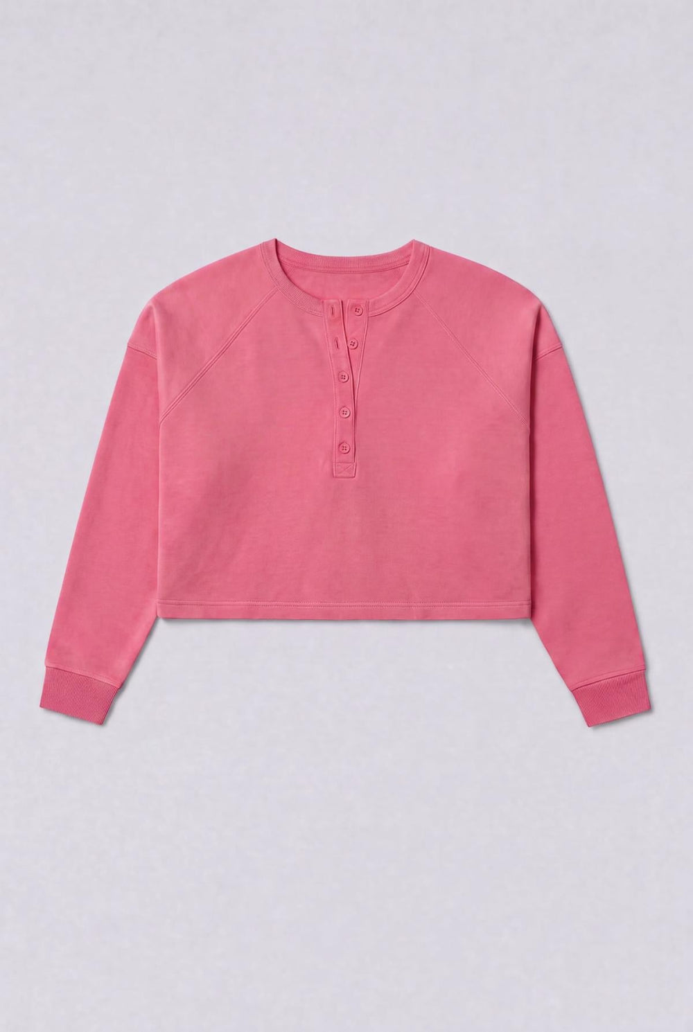 Henley Sweatshirt - Pink - Sweatshirt