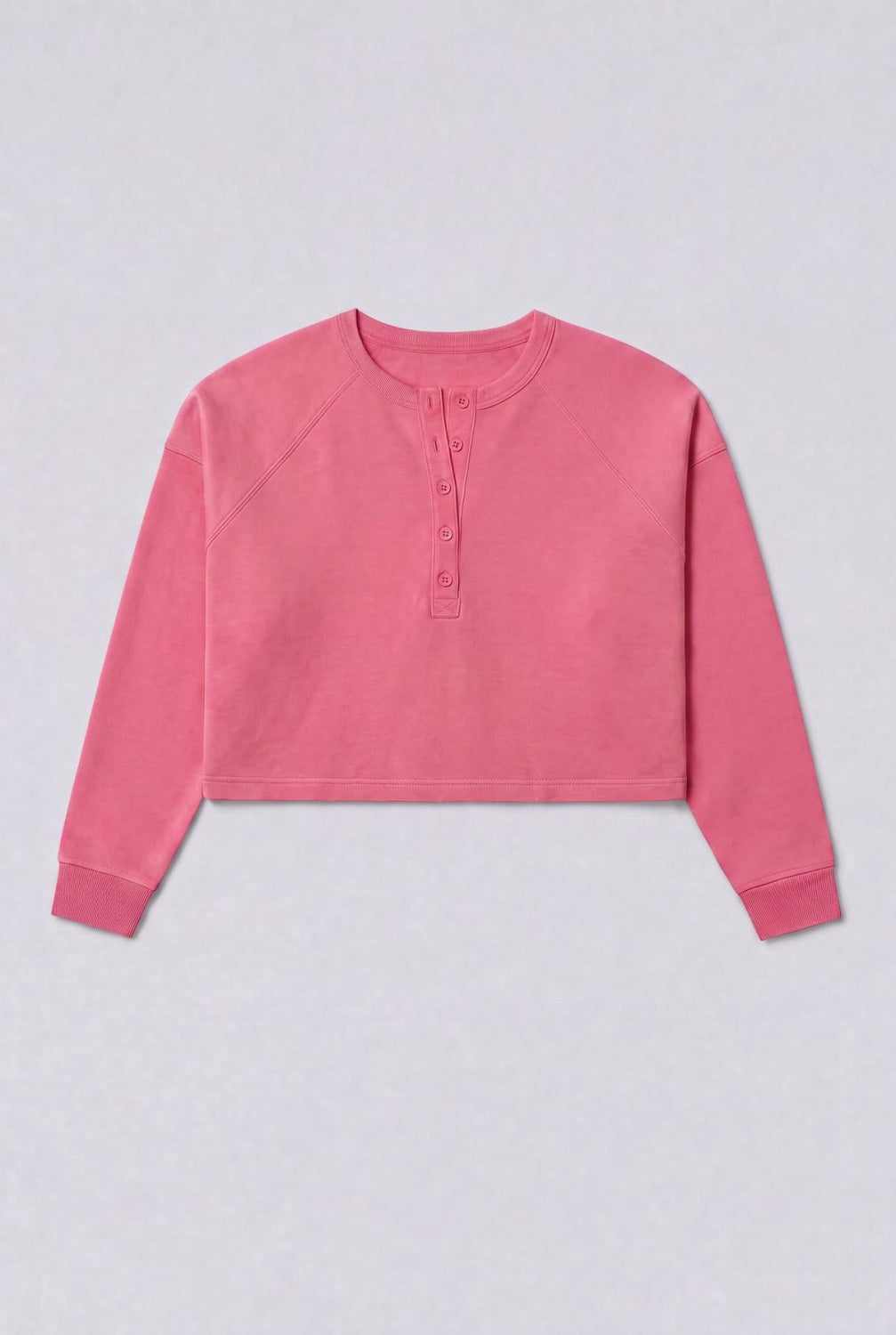 Henley Sweatshirt - Pink - Sweatshirt