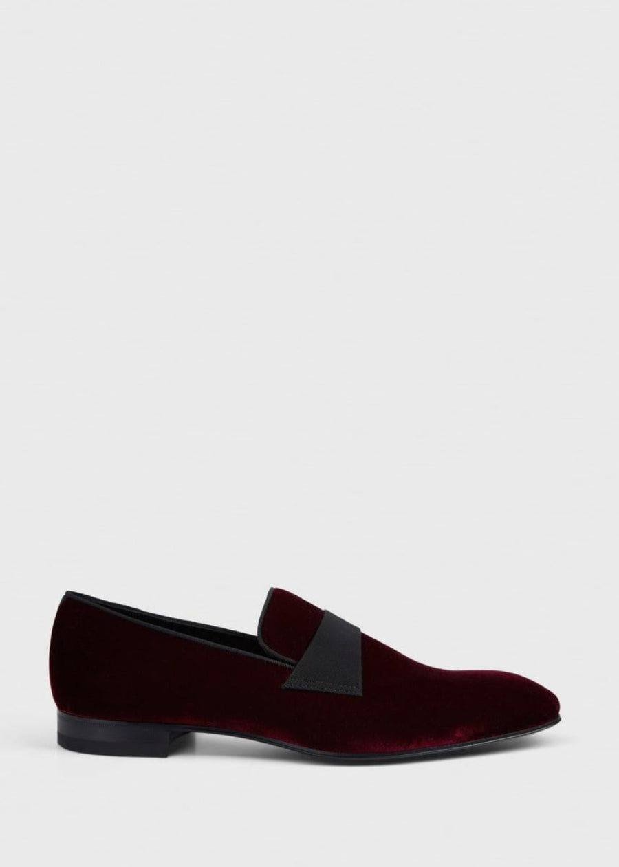 Heron Formal Slip-On - Wine Velvet - 8.5 - Loafers