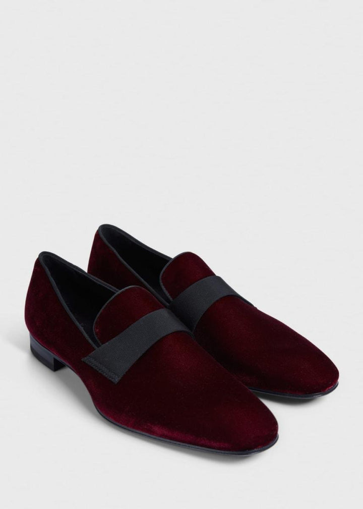 Heron Formal Slip-On - Wine Velvet - 8.5 - Loafers