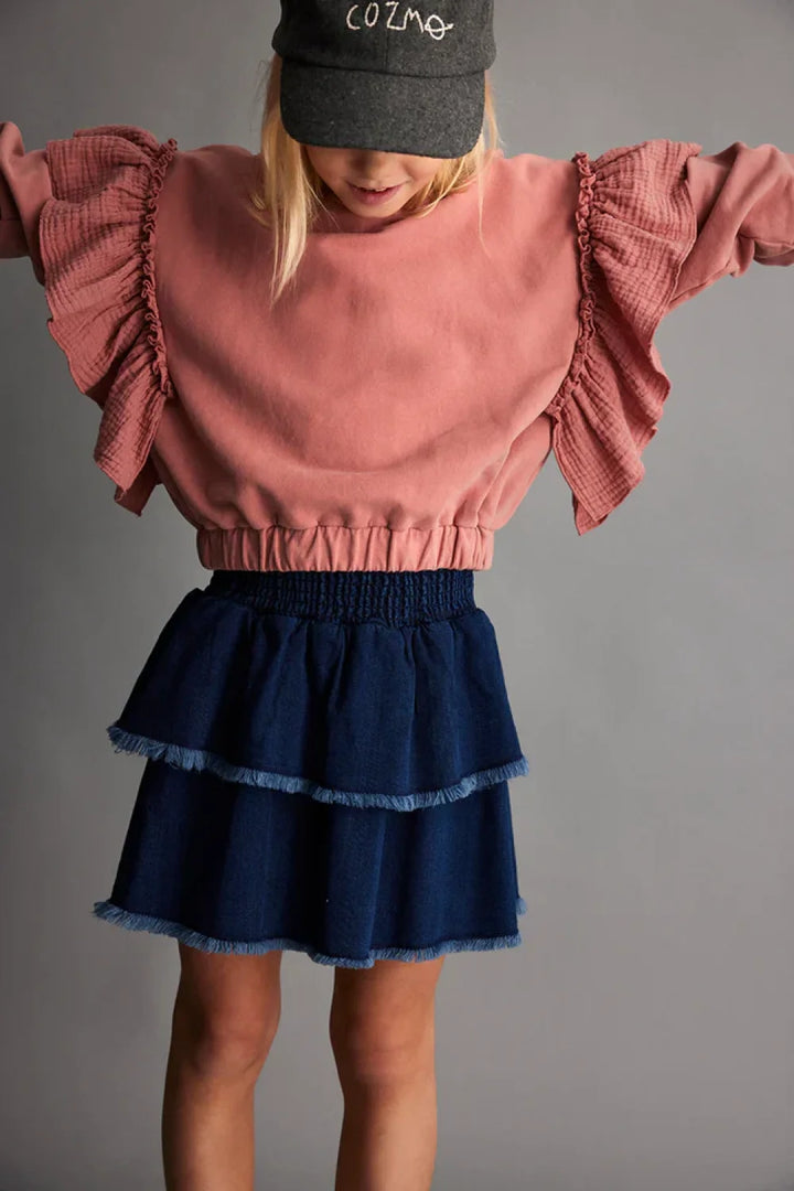 Herringbone denim skirt - Denim - Denim Skirt