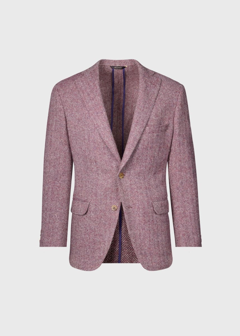 Herringbone Tweed Jacket - Plum - Blazer