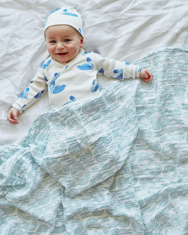 Swaddle - Alligator Bay Blue
