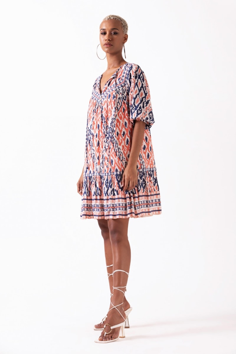 Sahiba Mini Dress - Coral