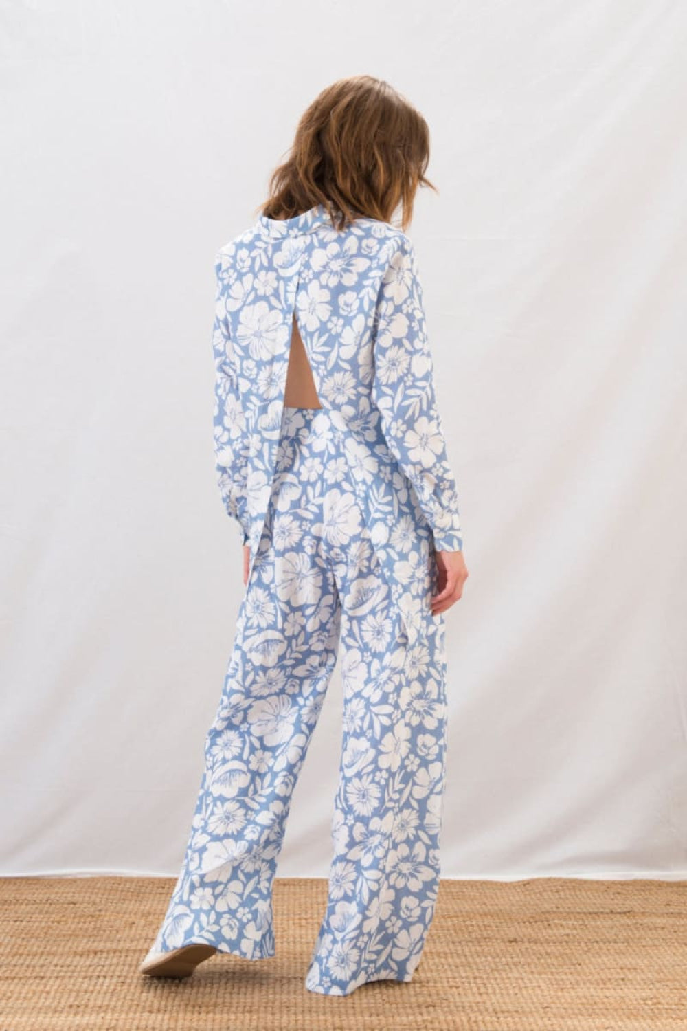 Hibiscus Palazzo Pant - Hibiscus Blue - Pants