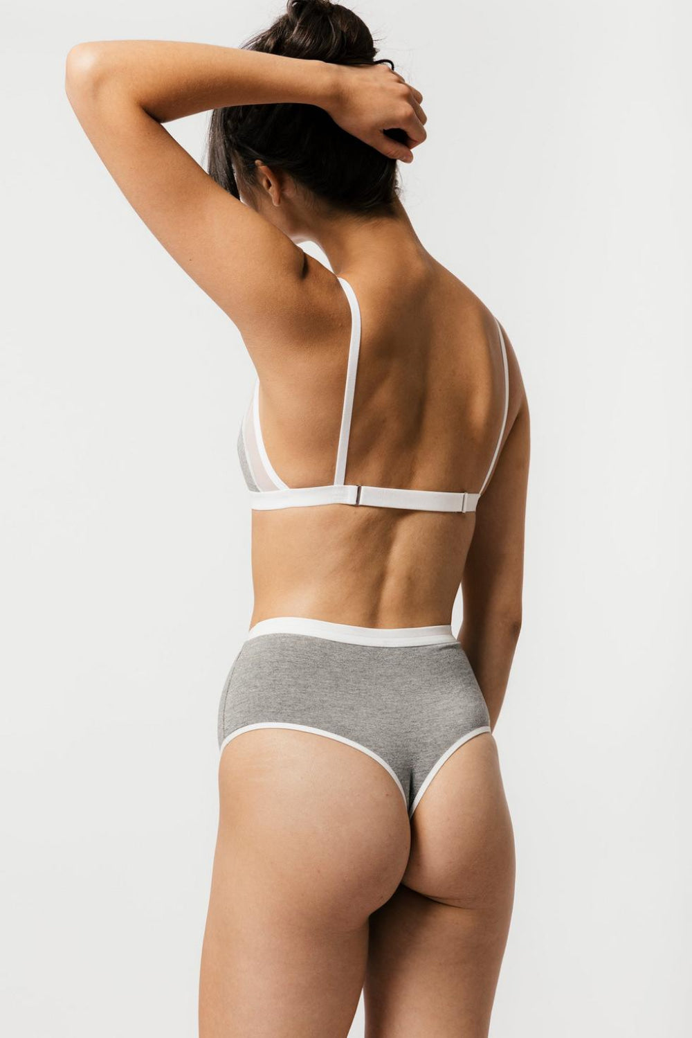 High Waist Thong - Grey - FINAL SALE - XS - Underwear