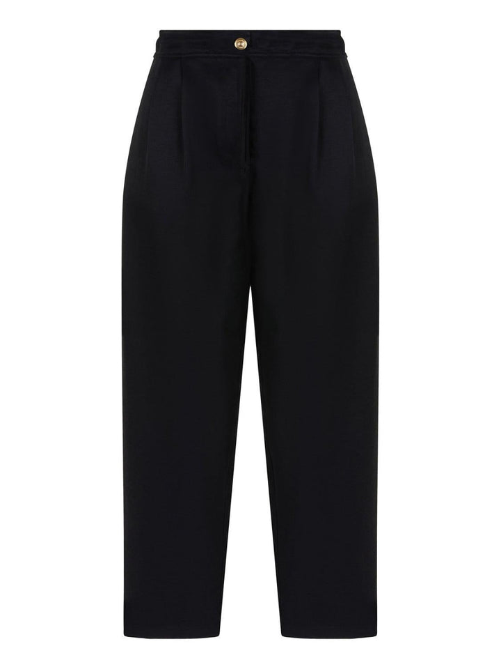 High-Waisted Carrot Pants - Dark Navy - Pants