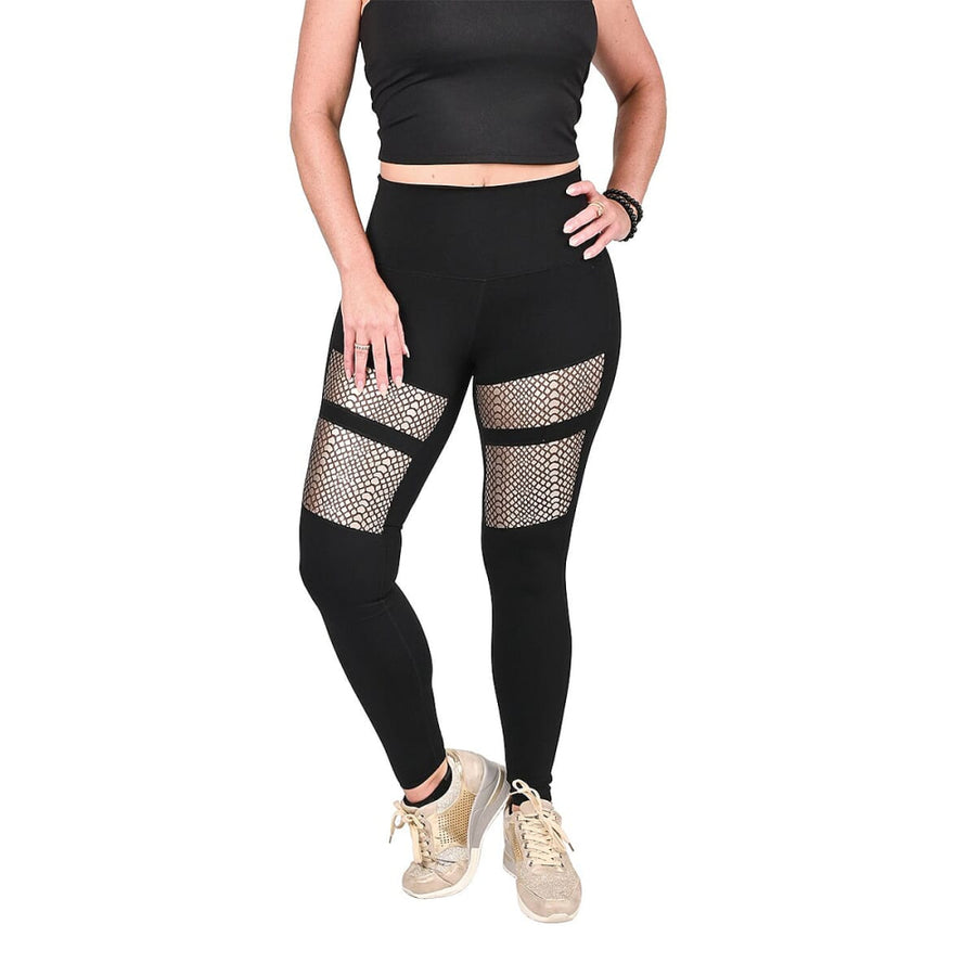 High Waisted Tight Snake - Ebony Gold Snake - FINAL SALE - Leggings