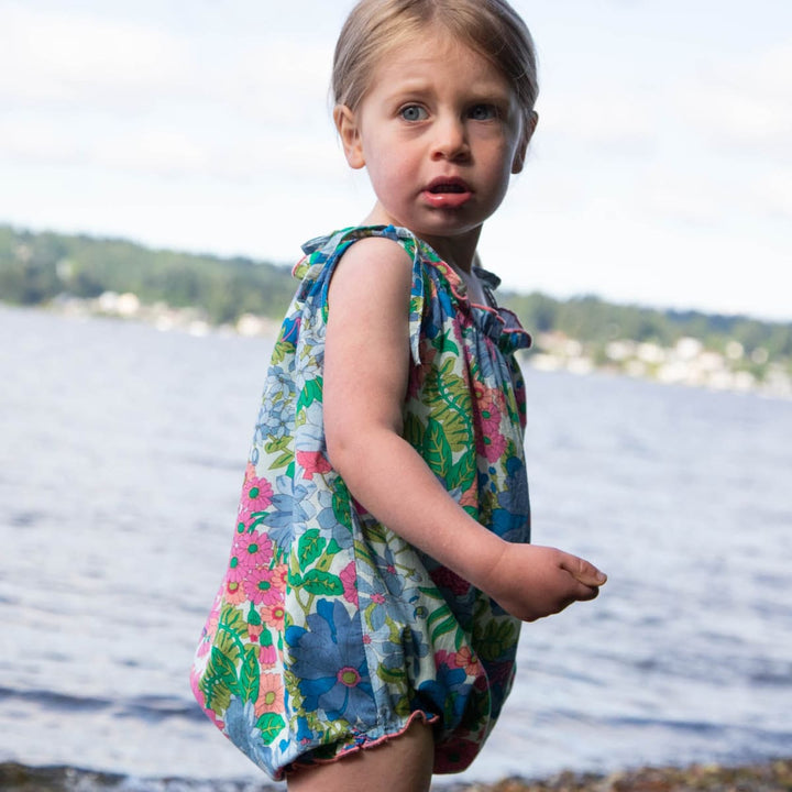 Open-tie Baby Strap Romper - Spring Floral