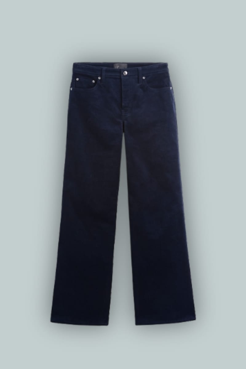GapStudio Low Rise Corduroy Wide-Leg Pants - New Navy