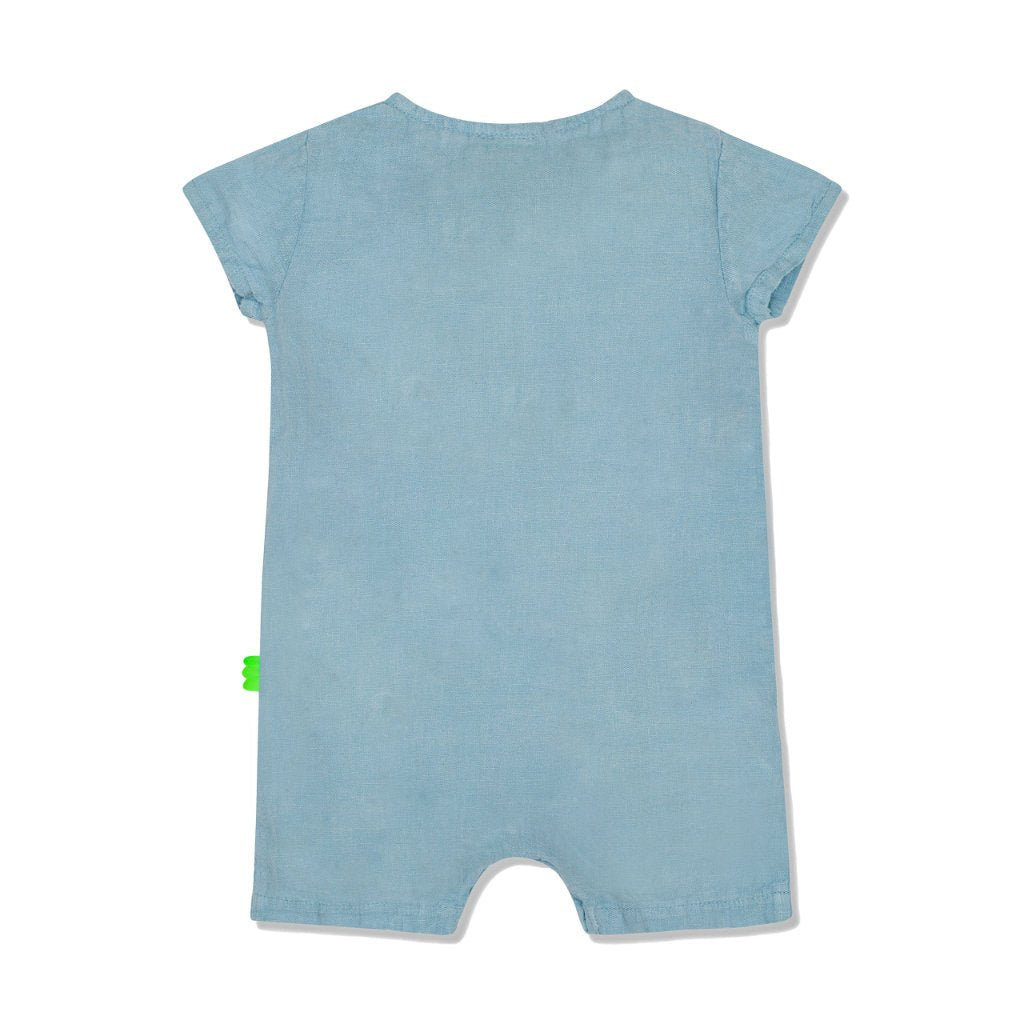 MC Baby Blue Linen Romper - Slate Blue