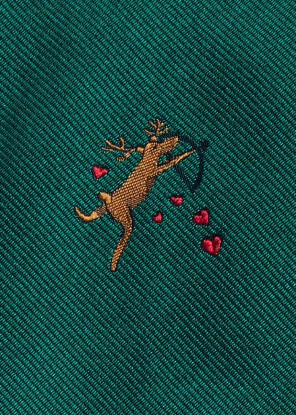 Holiday Cupid Reindeer Tie - Green - ONE SIZE - Tie