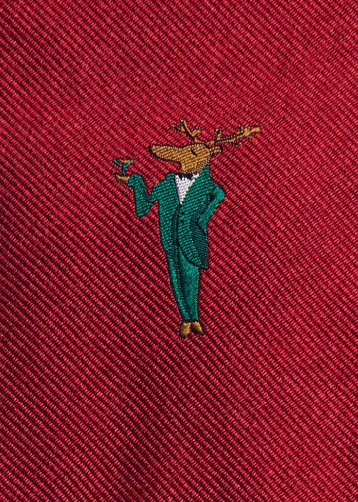Holiday Dasher Reindeer Tie - Red - ONE SIZE - Tie