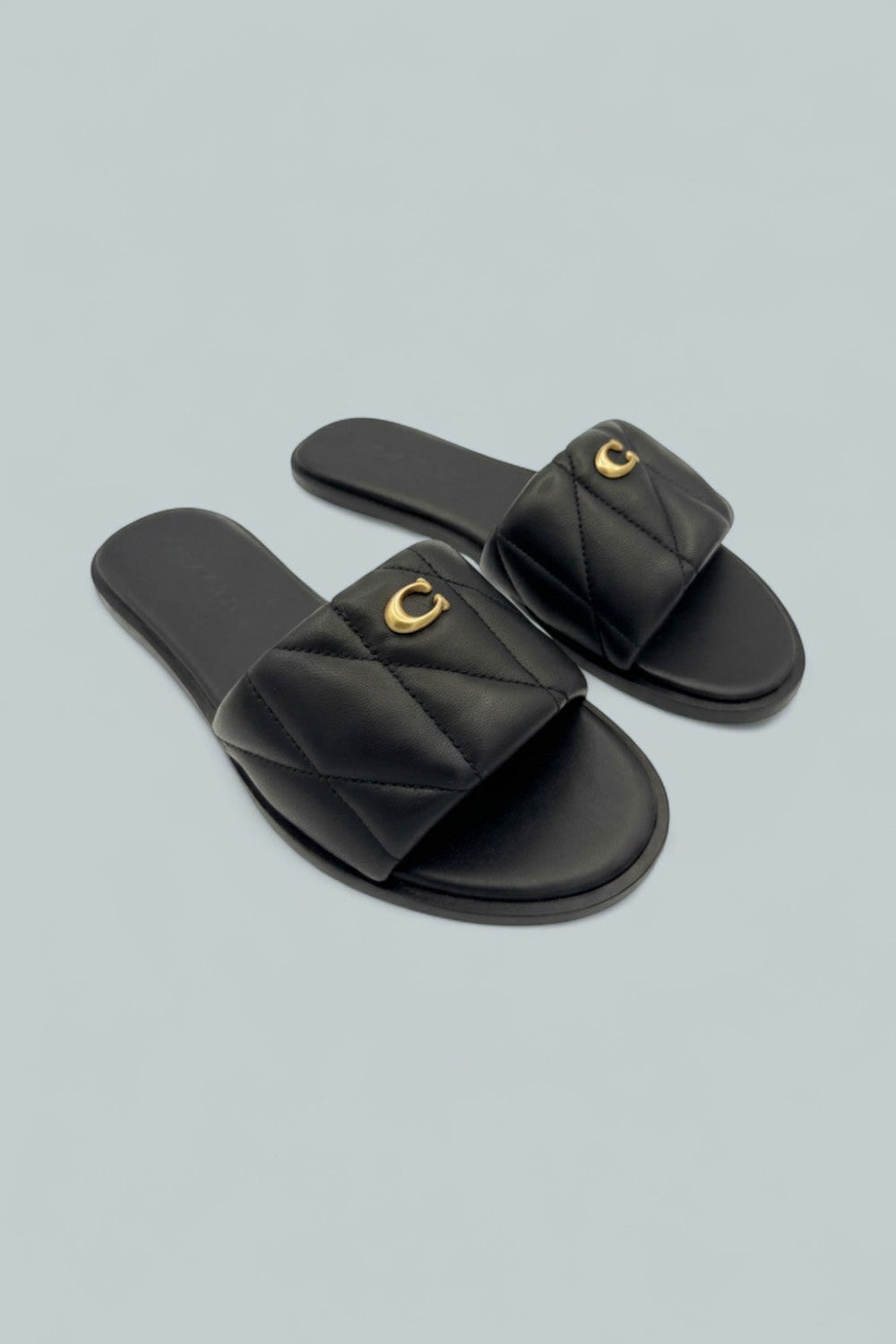 Holly Quilted Slide - Black - 6 - Sandals
