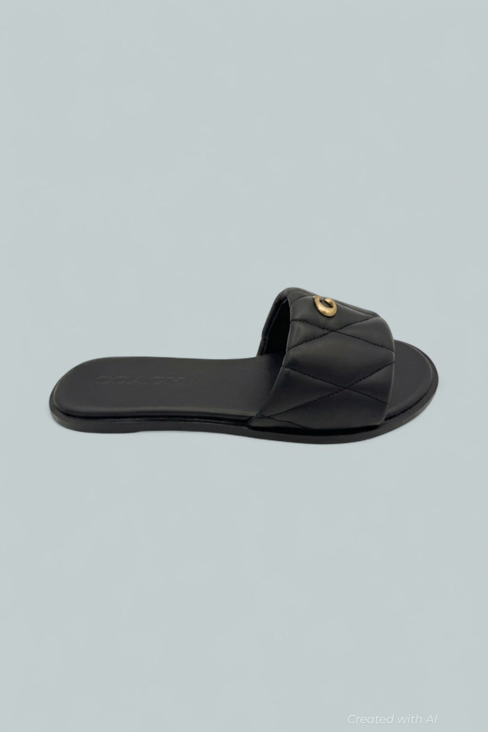 Holly Quilted Slide - Black - 6 - Sandals