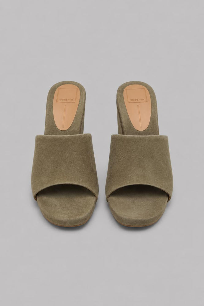 Holta Wedges - Olive Suede - 7MUS - Clog