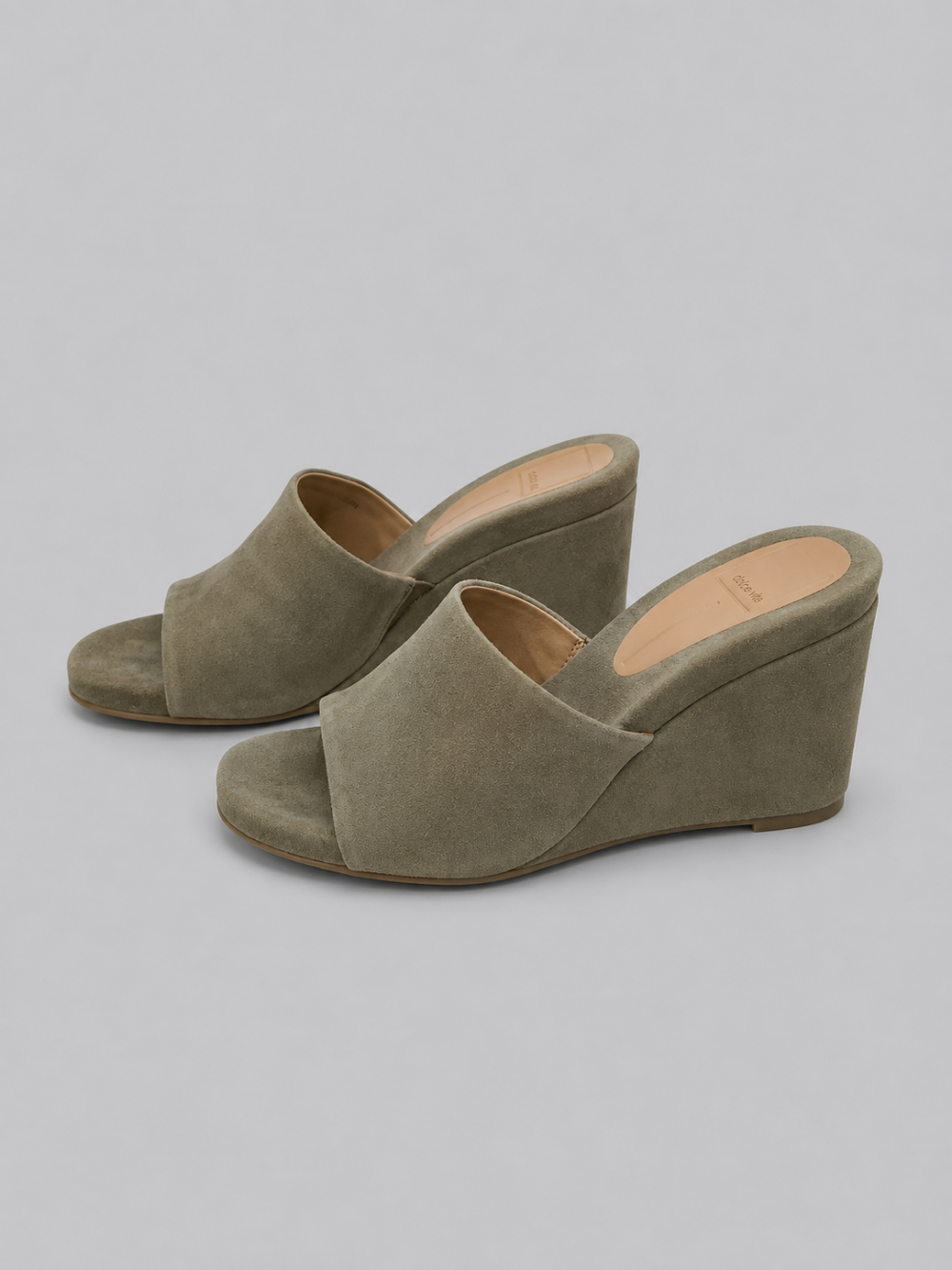 Holta Wedges - Olive Suede - 7MUS - Clog