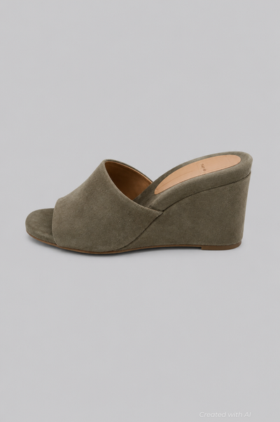 Holta Wedges - Olive Suede - 7MUS - Clog