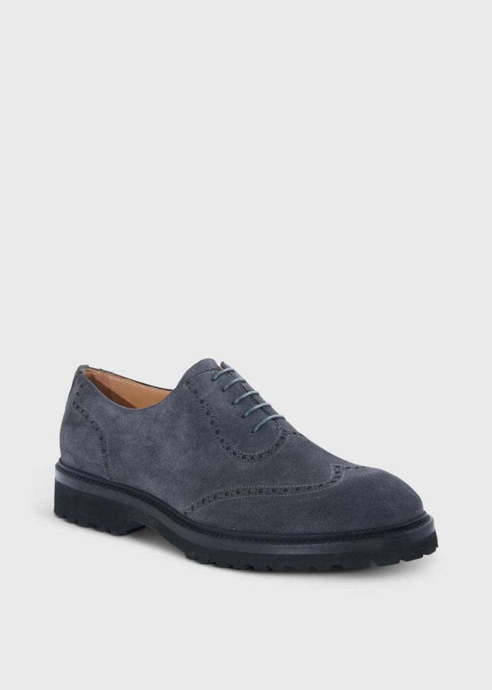 Homer Suede Wing Tip Oxford - Grey - Oxford