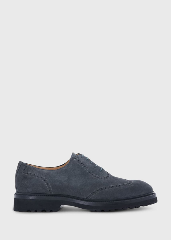 Homer Suede Wing Tip Oxford - Grey - Oxford