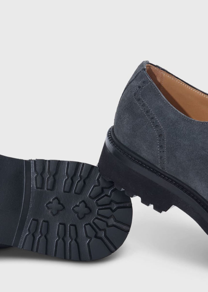 Homer Suede Wing Tip Oxford - Grey - Oxford