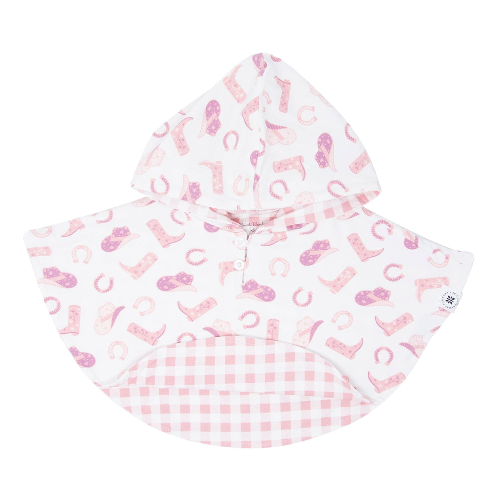Hooded Poncho - Cowgirl Boots/Pink Gingham - Poncho