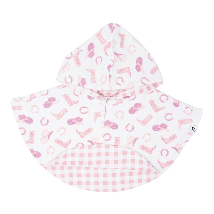 Hooded Poncho - Cowgirl Boots/Pink Gingham - Poncho