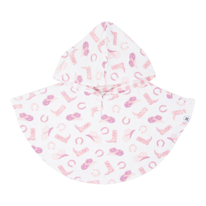 Hooded Poncho - Cowgirl Boots/Pink Gingham - Poncho