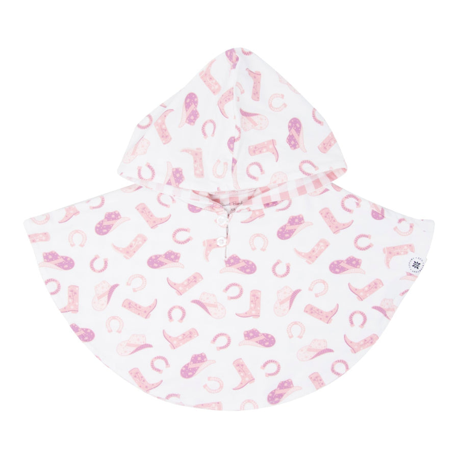 Hooded Poncho - Cowgirl Boots/Pink Gingham - Poncho