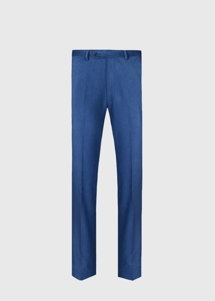 Horizontal Cotton Corduroy Trouser - Blue - Trouser